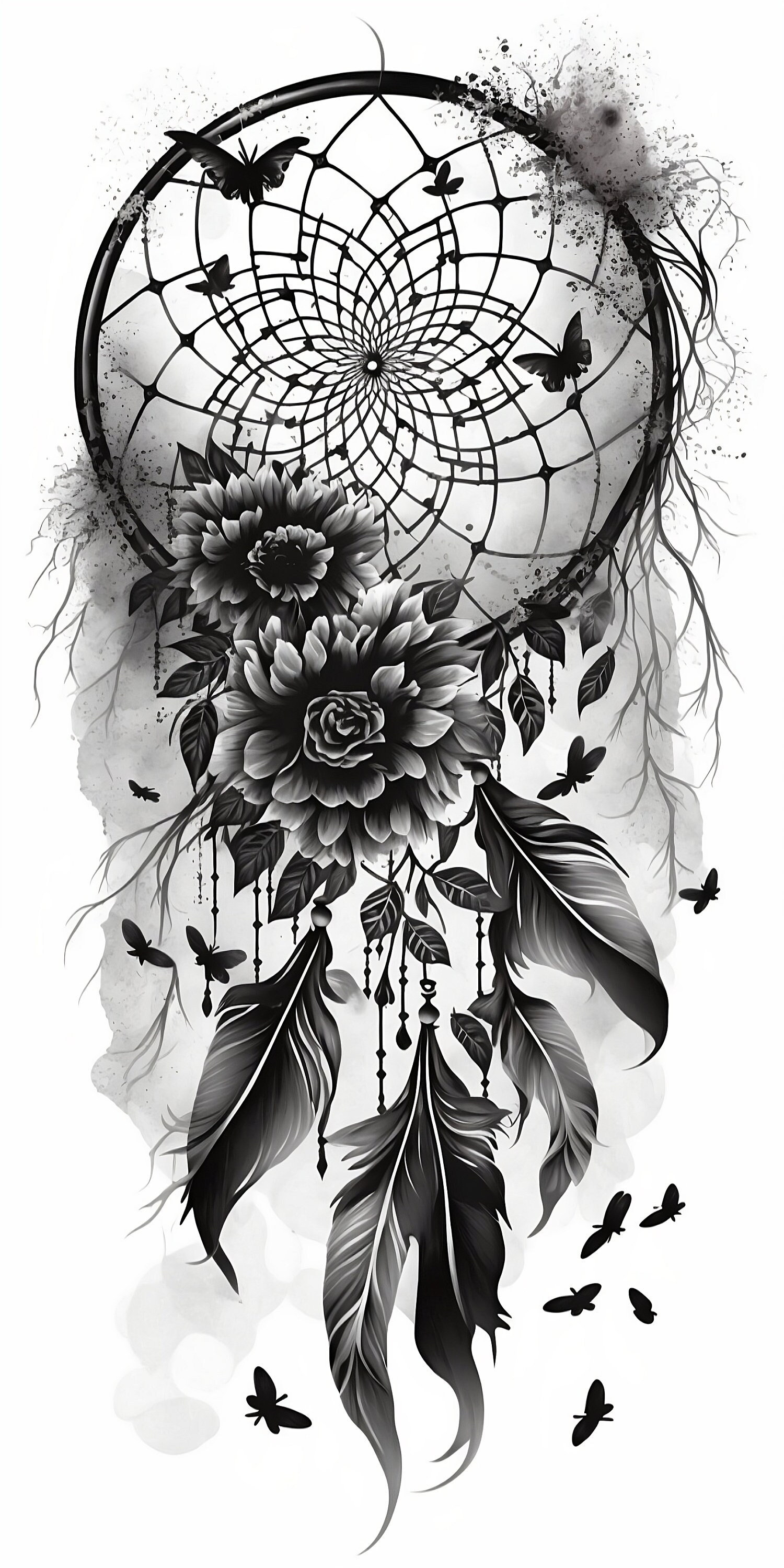 Dreamcatcher Tattoo Design White Background PNG File Download High