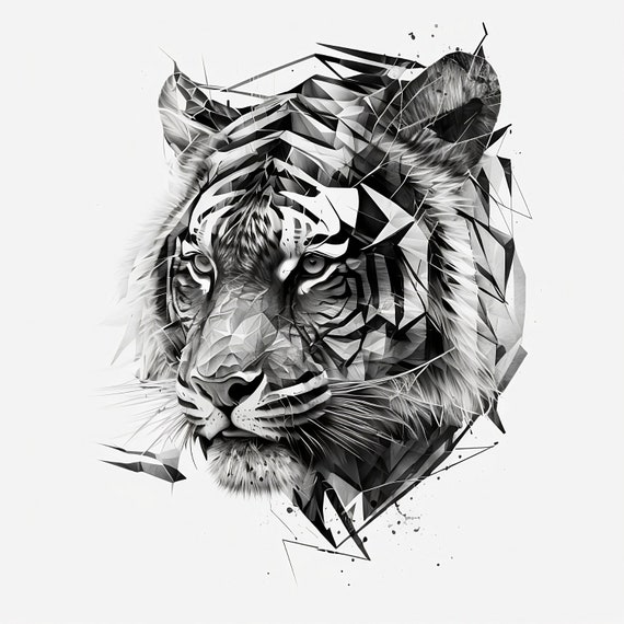 Japanese tiger head tattoo design Stock Vector | Adobe Stock