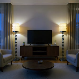 Modern Floor Lamp - Flux FTF03 | Sculptural Design | Ambient Lighting | Handmade | Statement Decor | Soft Warm Glow | LUMA Studio