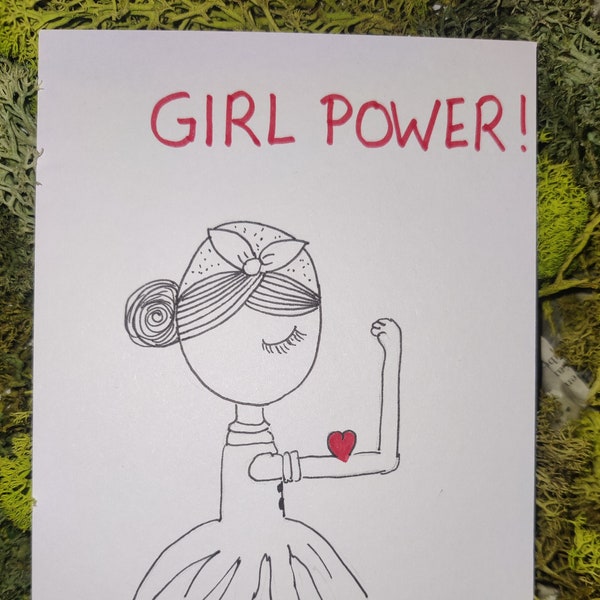 Girl Power Feminismus Handgemalt