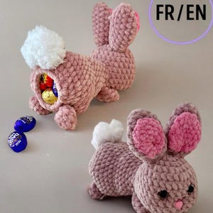 Patron crochet lapin de Pâques porte-bonbons | Amigurumi bunny pattern | PDF instantané