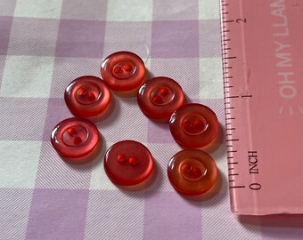 Vintage red buttons set of 7