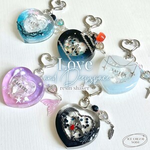 Love and Deepspace resin shaker keychain | Sylus Rafayel Zayne Xavier Caleb (handmade, gift, birthday, bag charm, custom, y2k, cute, kawaii)