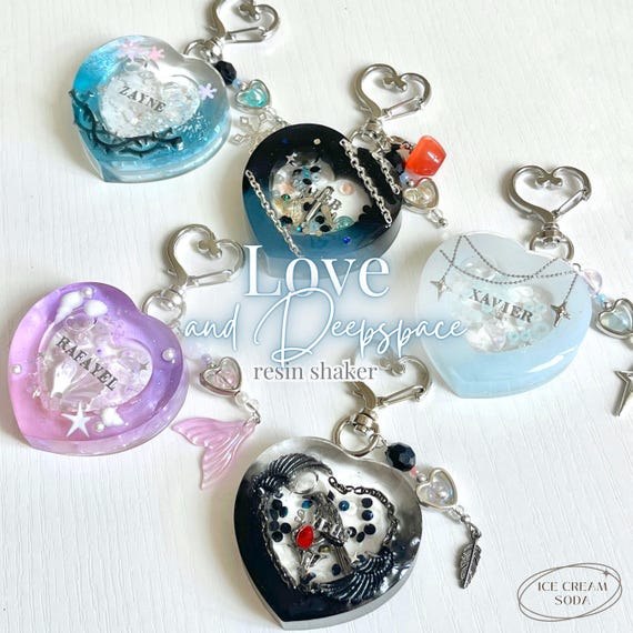 Love and Deepspace Resin Shaker Keychain | Sylus Rafayel Zayne