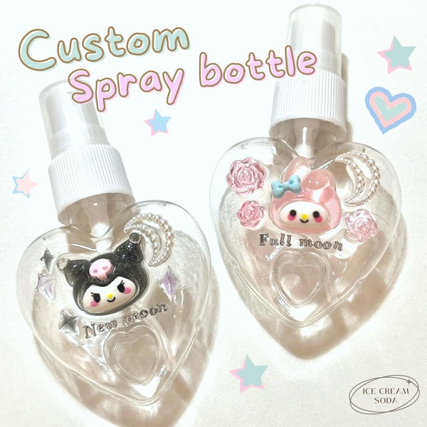 Custom Cute Kawaii Sanrio Refillable Resin Spray Bottle (Melody, Kuromi, Cinnamoroll, Pochacco) Portable  Atomizer Mist Scent Pump Travel