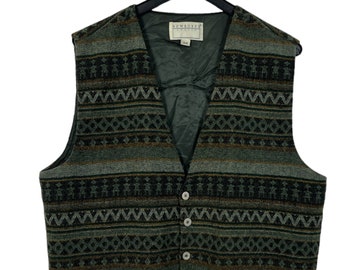 Vintage vest in size M, unique Aztec style vest from the 80s, unisex & sporty vintage streetwear vest from New Boxer