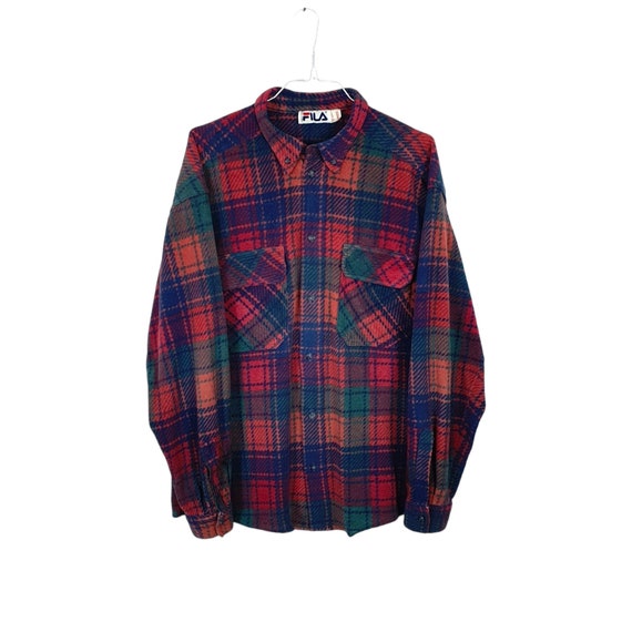 Vintage fleece shirt in size M by Fila, fleece sh… - image 1