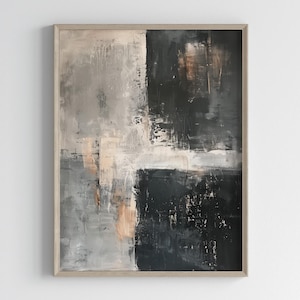 Wabi Sabi Wall Art | Japandi Abstract Print | Moody Charcoal Minimalist | Winter Rustic Dark | Printable Digital Download