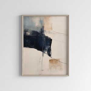 Wabi Sabi Neutral Wall Art | Japandi Abstract Art Print | Modern Beige Blue Minimalist Art | Printable Digital Download