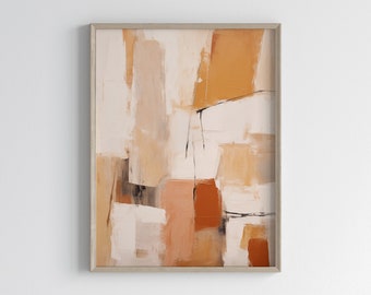 Wabi Sabi Wand Kunst | Japandi Abstrakter Druck | Moderne Terrakotta-Orange Minimalist | Herbst Rustikal Erdig | Druckbare digitale Datei