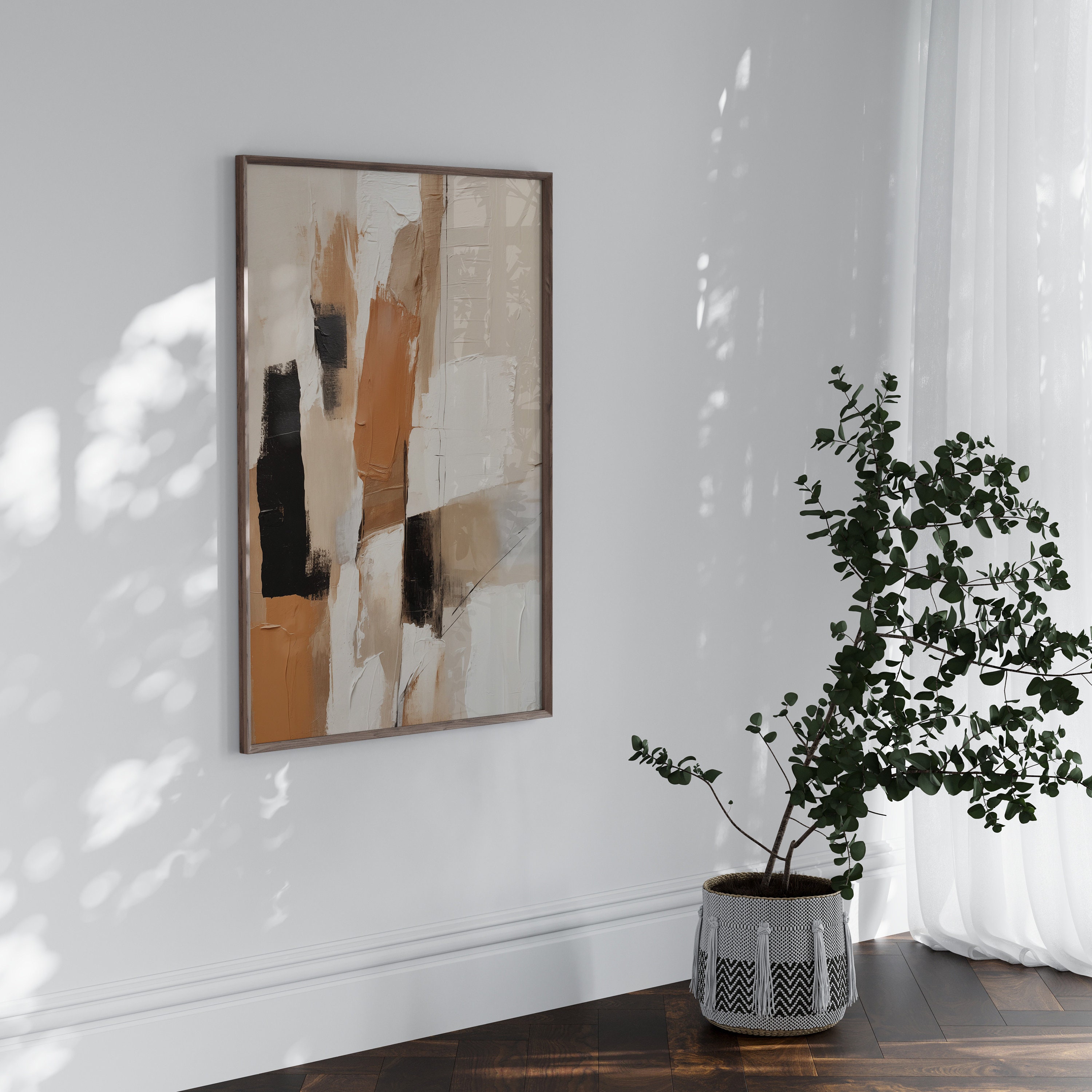 Wabi Sabi Neutral Wall Art | Japandi Abstract Art Print | Modern ...