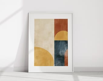 Colori rustici terrosi Arte minimalista / Arte murale neutra Wabi Sabi / Stampa artistica astratta Japandi / Download digitale stampabile
