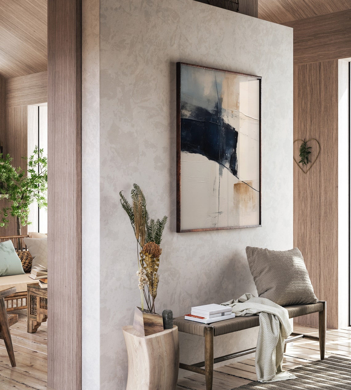 Wabi Sabi Neutral Wall Art | Japandi Abstract Art Print | Modern Beige ...