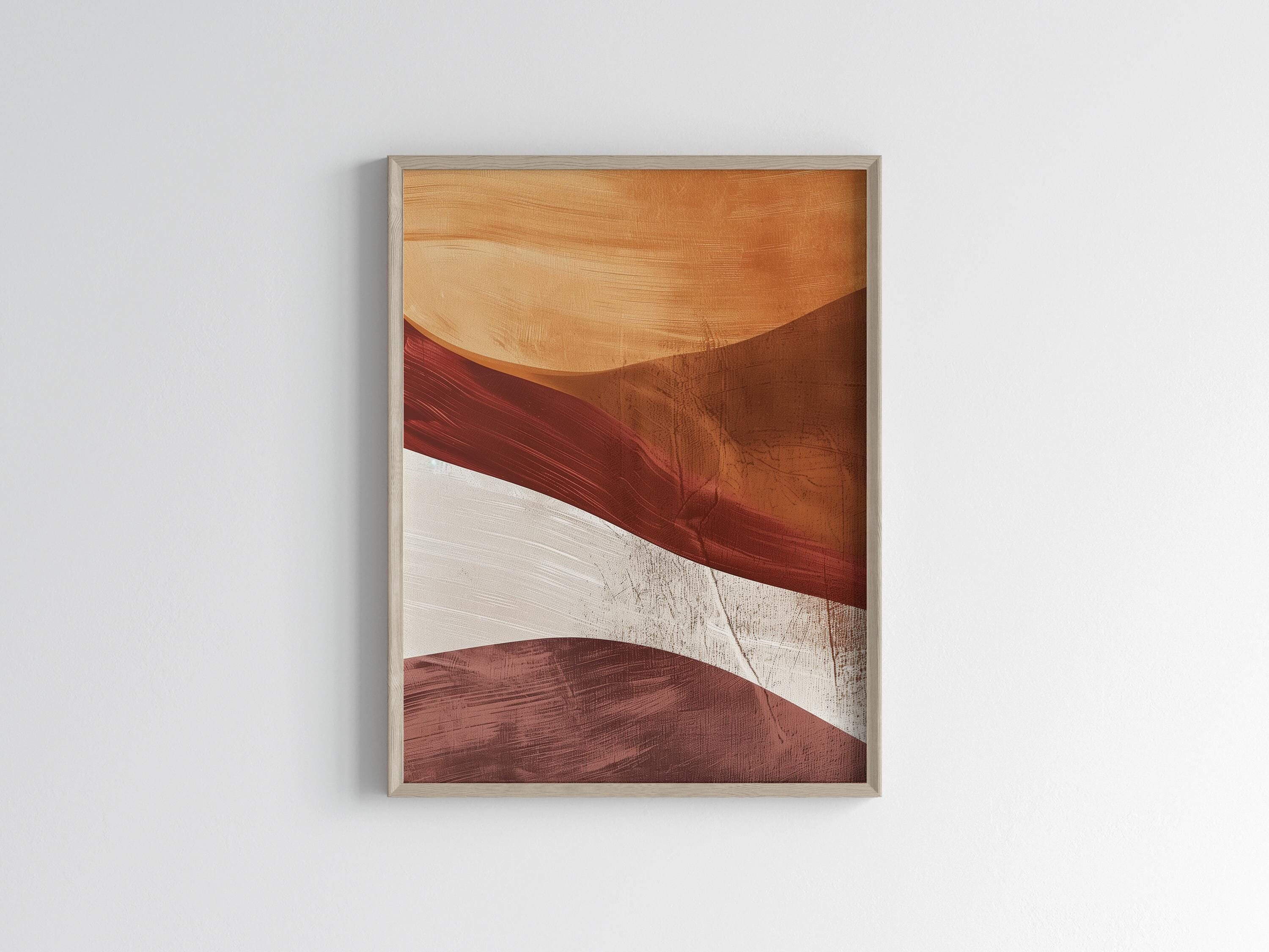Wabi Sabi Neutral Wall Art Japandi Abstract Wave Print Rustic Earthy ...