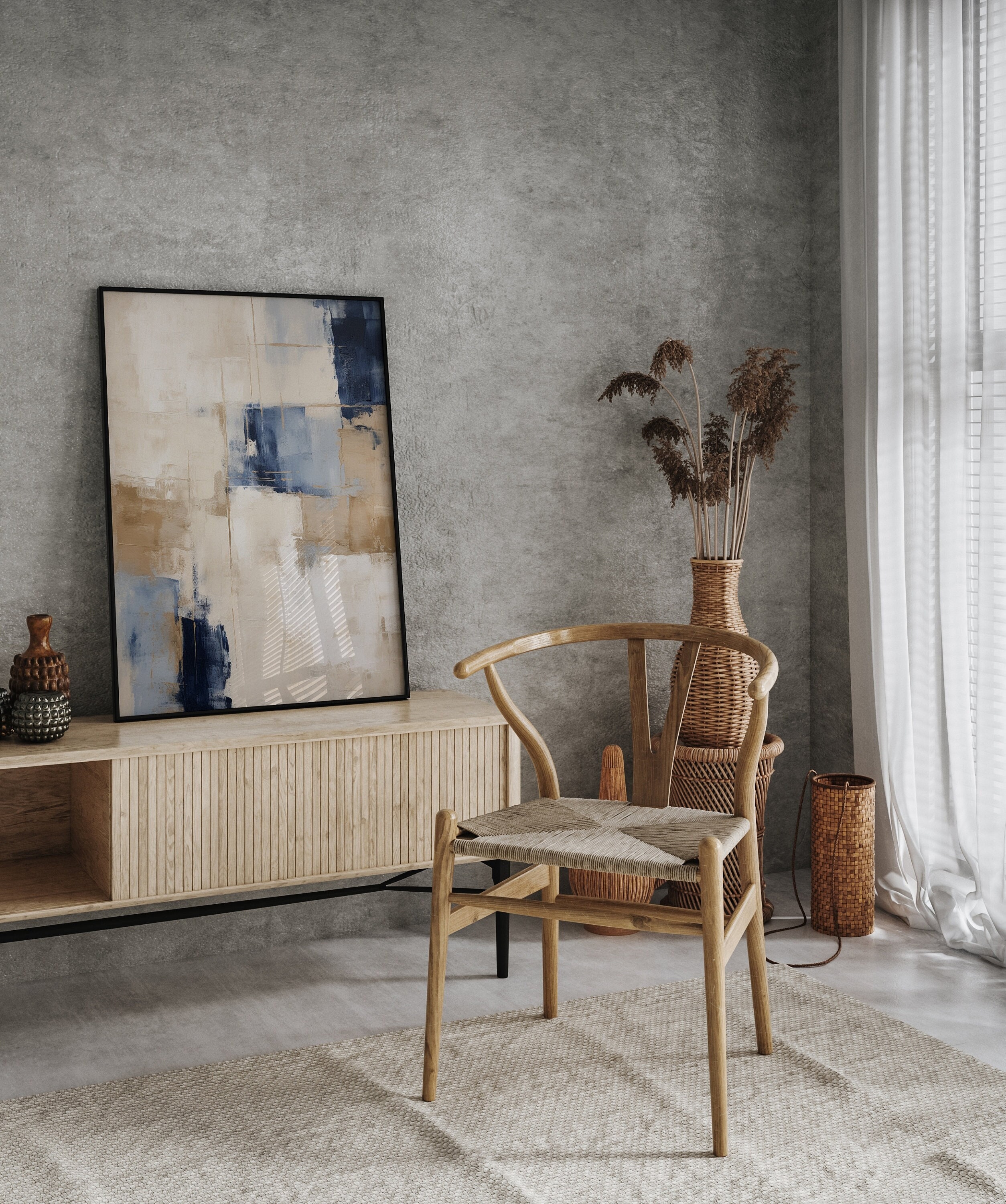 Wabi Sabi Neutral Wall Art | Japandi Abstract Art Print | Modern Beige ...