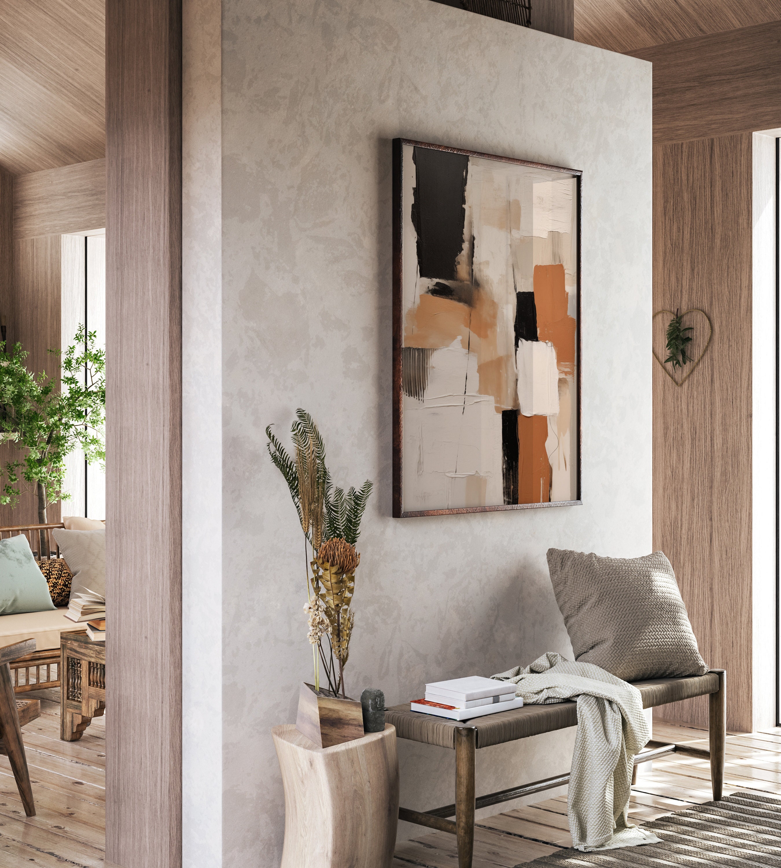 Wabi Sabi Neutral Wall Art | Japandi Abstract Art Print | Modern ...