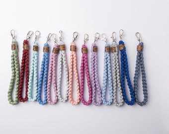 Wrist lanyard macrame keychain designer key ring accessories, macrame key chain