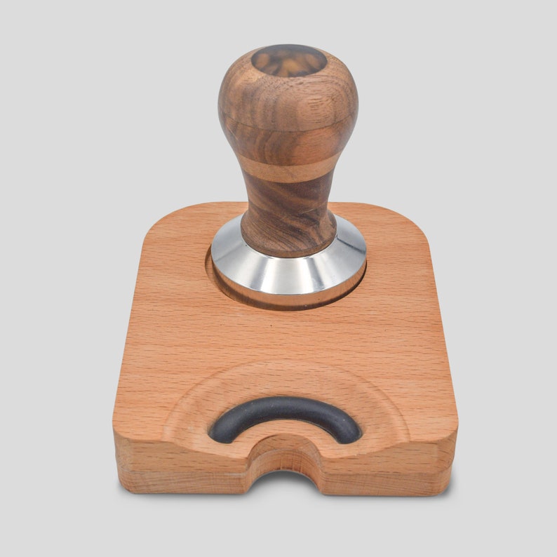 Wooden Espresso Tamping Mat , Tamper Pad, Tamper Station With Walnut