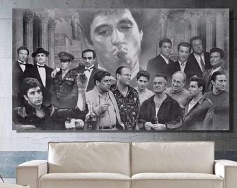 Famous Gangsters Print Art,Home Decor,Gansters Movie Canvas Wall Art,Office Decor,Man Cave Art Decor,Movie Poster,Gansters Poster Wall Art