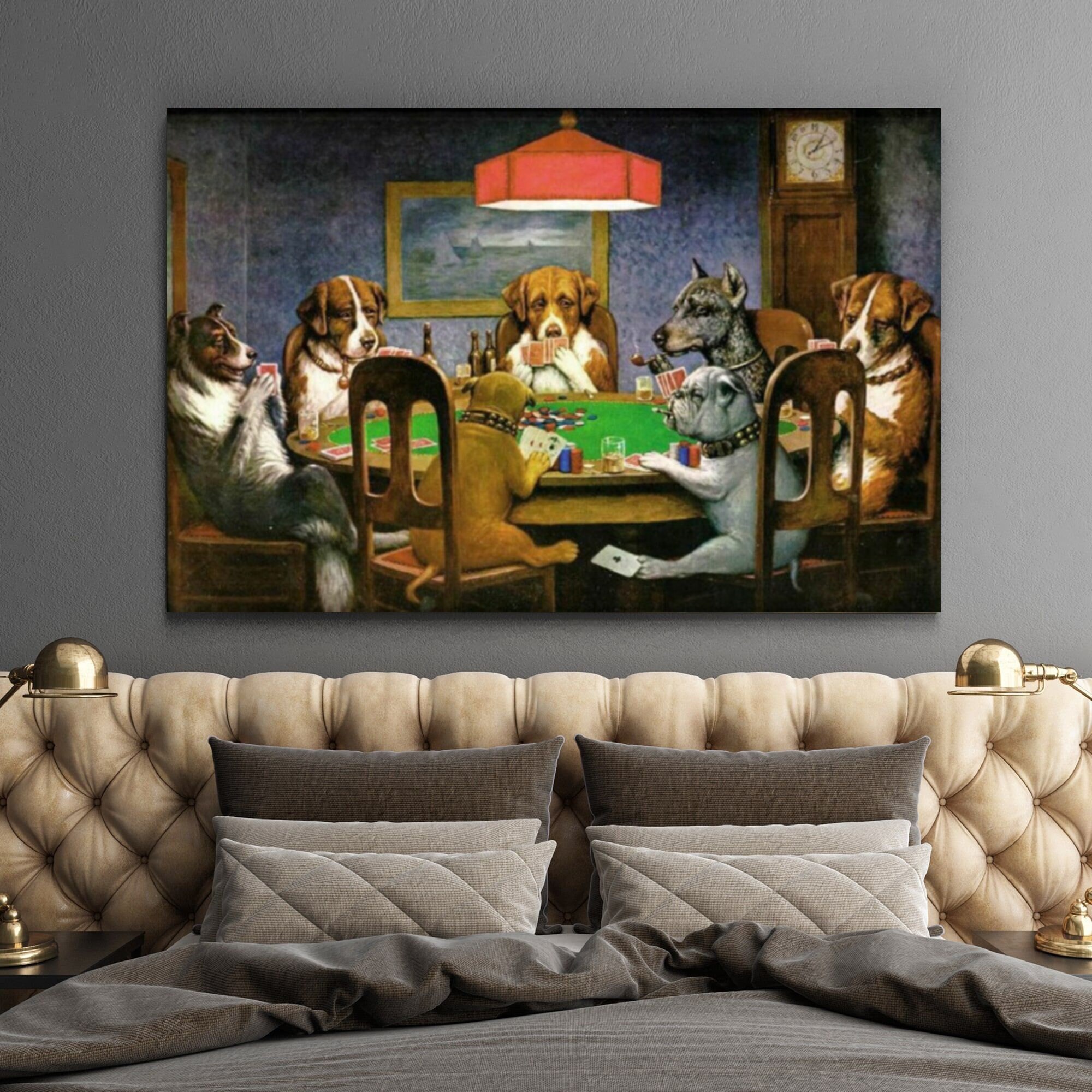 Dogs Playing Poker Canvas Print Cassius Marcellus Coolidge A Etsy