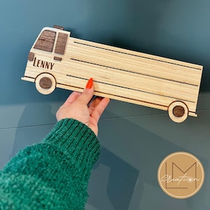 Porte-cartes en bois pour enfant – Forme camion – Aide à tenir les cartes sans les mains