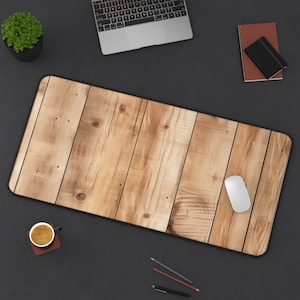 XL Desk Mat, Weathered Maple Boards, Laptop desk mat / desk accessories / Keyboard mat / gaming table mats / Desk decor / Mouse Pad mat