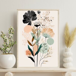 Boho Botanical Wall Art, Boho Minimalist Art, Digital Download