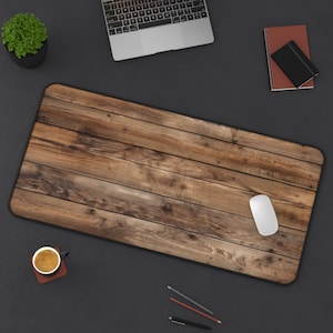 XL Desk Mat, Weathered Oak Boards, Laptop desk mat / desk accessories / Keyboard mat / gaming table mats / Desk decor / Mouse Pad mat