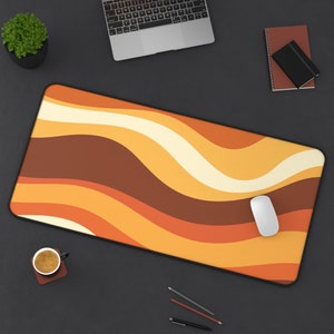 XL Desk Mat, 70s Style Retro, Laptop desk mat / desk accessories / Keyboard mat / desk pad / gaming table mats / Desk decor / Mouse Pad mat