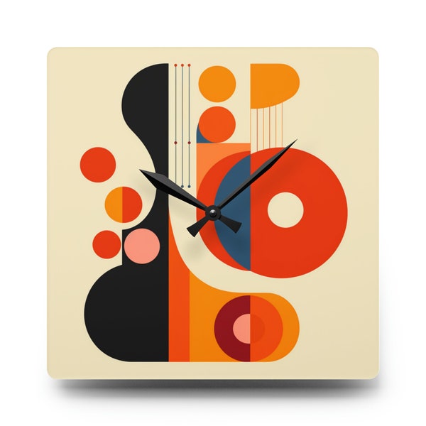 70's Style, Retro Acrylic Wall Clock