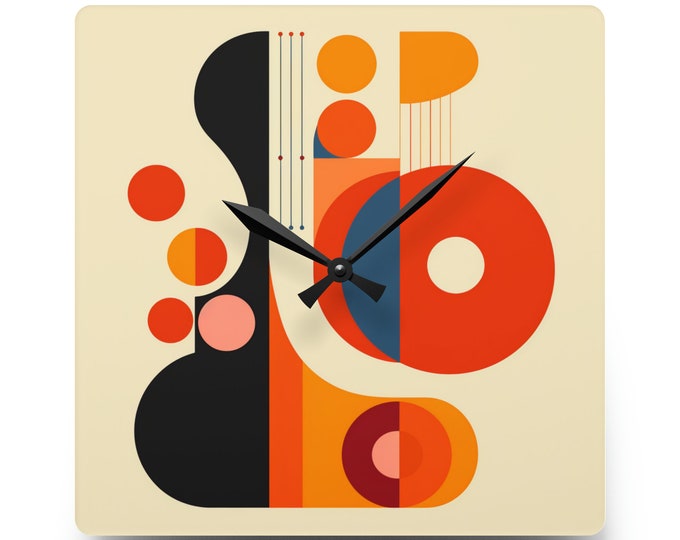 70's Style, Retro Acrylic Wall Clock