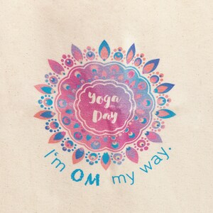 Yoga Geschenk Jutetasche bzw. Totem Bag mit Yoga-Motiv 100% feste Bio-Baumwolle Yoga Day