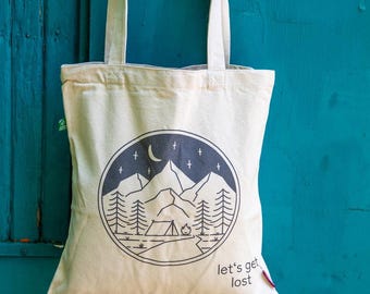 Bolsa de yute | Bolsa de tela de algodón orgánico | Bolsa de yute con motivo | Bolsa de yute sostenible | Regalo de camping | bolsa de tela | Bolsa de yute