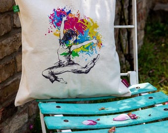 Bolsa de yute | Bolsa de tela de algodón orgánico | Bolsa de yute con motivo | Bolsa de yute sostenible | Baile de regalos | bolsa de tela | Bolsa de yute