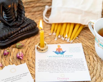 20-Minute Candles | Gift Set Yoga, Meditation, Mindfulness | Mindfulness | Affirmation Cards | Yoga Gift | I am balanced & aligned