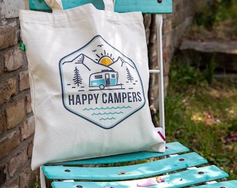 Bolsa de yute | Bolsa de tela de algodón orgánico | Bolsa de yute con motivo | Bolsa de yute sostenible | Regalo de camping | bolsa de tela | Bolsa de yute