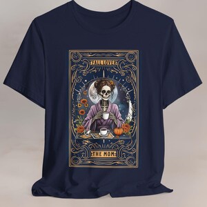Dark Academia Mom Skeleton Tarot Card T-Shirt, Witchy Fall Lover Skeleton Shirt, Tarot Lover Gift, Gothic Graphic Tee, Goth Fashion Apparel