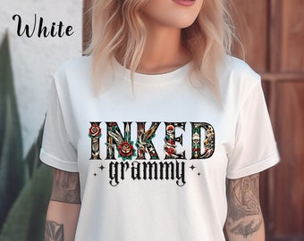 Inked Grammy Comfort Colors T-shirt, Custom Tattooed Grammy Shirt, Gift for Mom, Cool Tattoo Grammy Tee, Tattoo Grammy Shirt, Grandma Gift