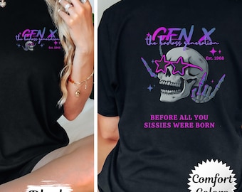 Koszulka Generation X Custom Year Badass Generation, zanim się urodziliście, prezent dla entuzjastów generacji X, klimat retro, wzór czaszki