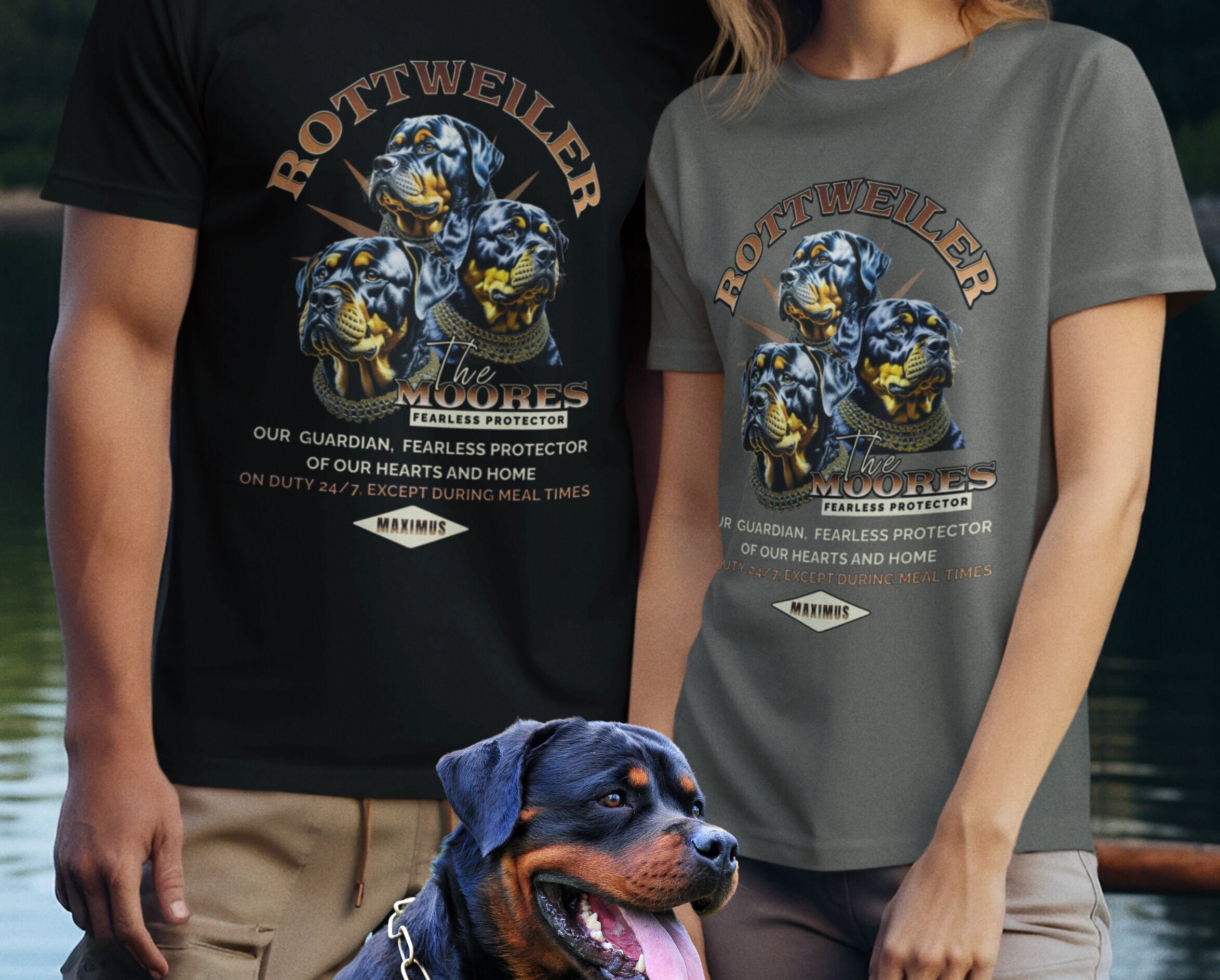 Custom Bootleg Rottweiler T-shirt, Comfort Colors Family Name Rott