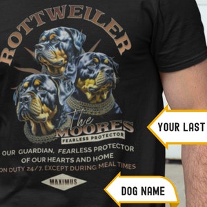 Custom Bootleg Rottweiler T-shirt, Comfort Colors Family Name Rott T-shirt, Trendy Custom Name Rottie Shirt, Rottweiler Custom Family Gift