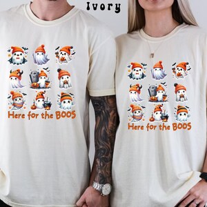 Comfort Colors® Here for the BOOS Ghost T-shirt, Halloween 9 Block Ghost Shirt, Cute Halloween Tee, Trendy Unisex Halloween Ghost Lover Gift image 7