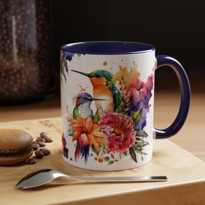 Hummingbird Watercolor Mug, Hummingbird Mug, Coffee Mug, Gift for Women, Hummingbird Gifts, Humming Bird Mug, Bird Lover Gifts, Bird Tea Mug