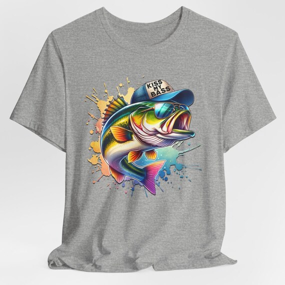 Kiss My Bass Tee Fishing Illustration Funny T-Shirt Kiss My Bass Tee Fishing Illustration Funny T-Shirt