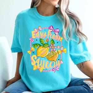 Easy Peasy Lemon Squeezy T-Shirt, Comfort Colors Fruit Tee, Cute Summer Shirt, Garden Vibes Tee, Citrus Lover Gift, Retro Lemon Shirt