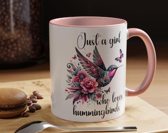Hummingbird Mug, 11oz - 15oz Coffee Cup For Her, Hummingbird Lover Gift, Bird Lover Tea Cup, Floral Hummingbird Mug, Bird Lover Gift