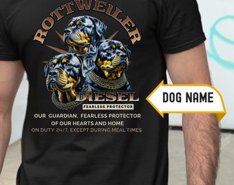 Custom Bootleg Rottweiler T-shirt, Comfort Colors Family Name Rott