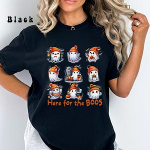 Comfort Colors® Here for the BOOS Ghost T-shirt, Halloween 9 Block Ghost Shirt, Cute Halloween Tee, Trendy Unisex Halloween Ghost Lover Gift image 6