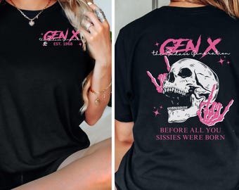 Koszulka Generation X Custom Year Badass Generation, zanim się urodziliście, prezent dla entuzjastów generacji X, klimat retro, wzór czaszki