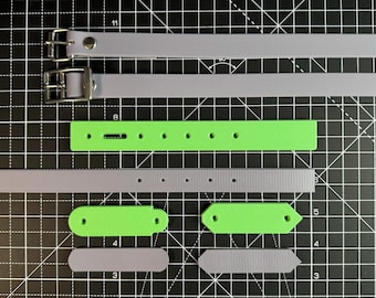 3 in 1 Dog Collar Template made for BioThane® (Hardware Style Buckle Only) Double Bar / Roller Buckle / Adjustment Strap